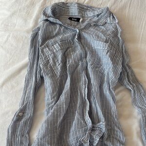 BDG Casual Blue Striped Button Down Shirt